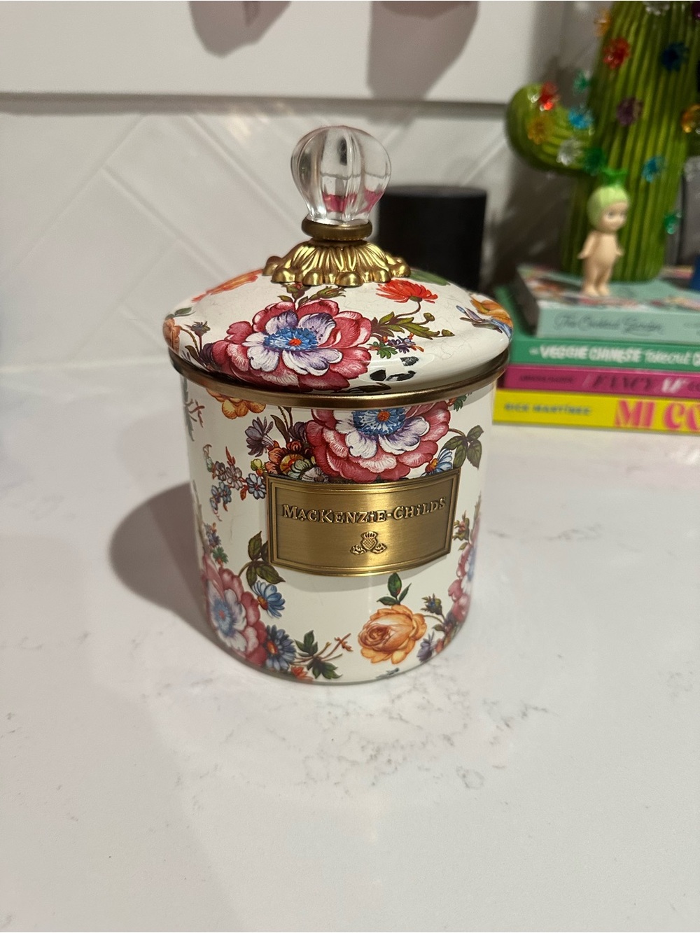 MacKenzie-Childs Small Floral Ceramic Canister